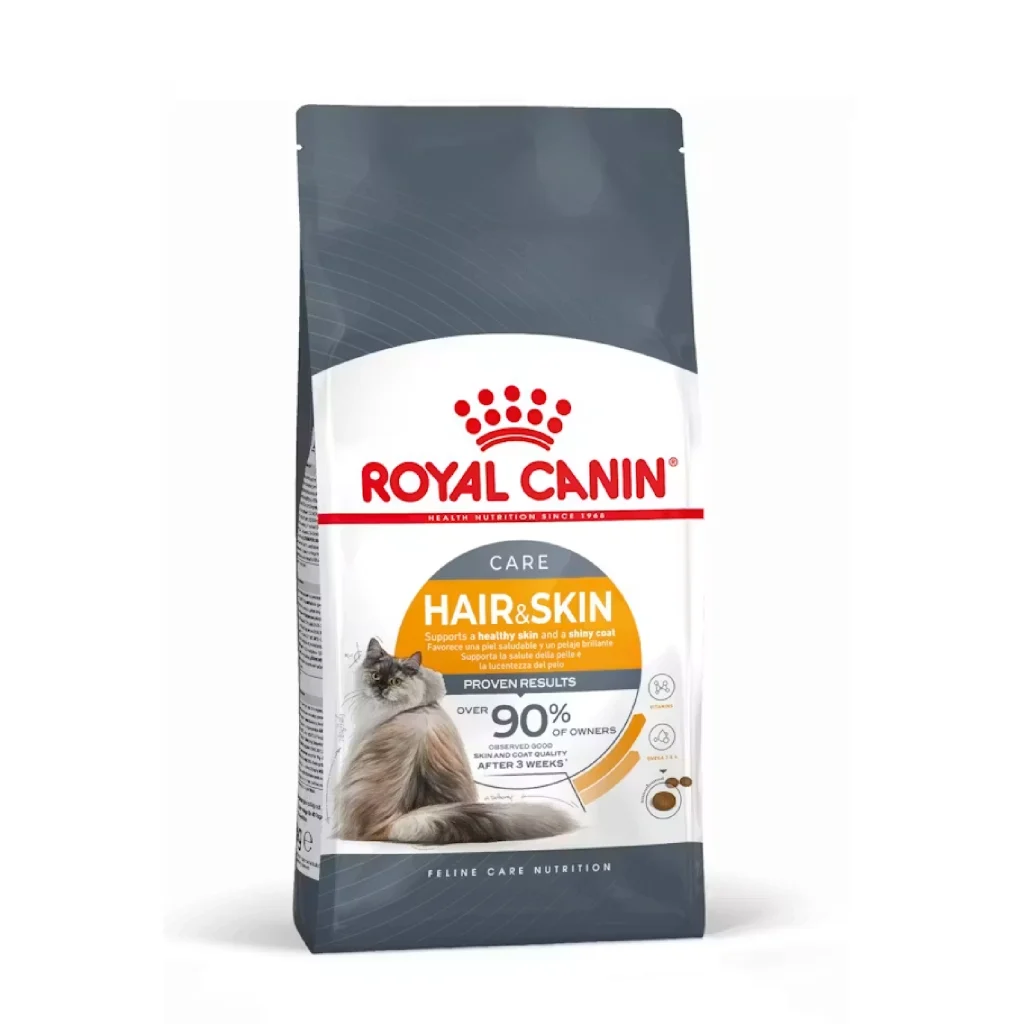 غذای خشک گربه رویال کنین مدل هیر اند اسکین (Royal Canin Hair And Skin) | مناسب پوست و موی گربه
