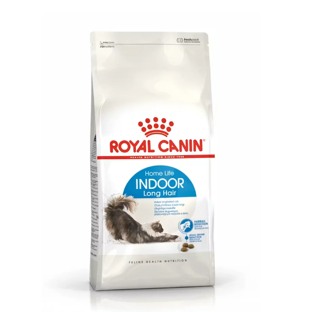 غذای خشک گربه رویال کنین مدل ایندور لانگ هیر ( Royal Canin Indoor Long Hair) | مناسب گربه های خانگی مو بلند