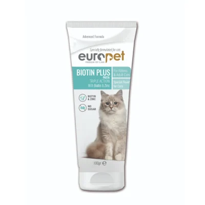خمیر بیوتین گربه یوروپت (Europet Biotin Paste for cats) | مناسب ریزش موی گربه