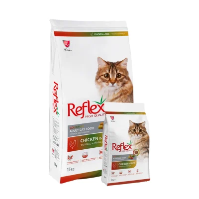 غذا خشک گربه بالغ رفلکس مولتی کالر طعم مرغ و برنج | Reflex Multicolor with chicken & rice