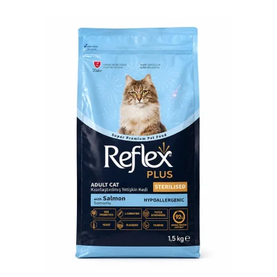 غذای خشک گربه بالغ رفلکس پلاس عقیم سالمون هایپوآلرژی | Reflex Plus Sterilized Hypoallergenic with salmon