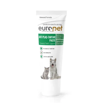 خمیر آنتی‌پلاک و ضد تارتار سگ و گربه | Europet Anti Plaq-Tartar Paste